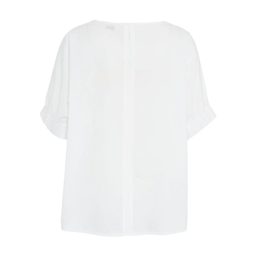 Ottod'Ame Witte Katoenen Blouse Stijlvolle Rugdetail White Dames