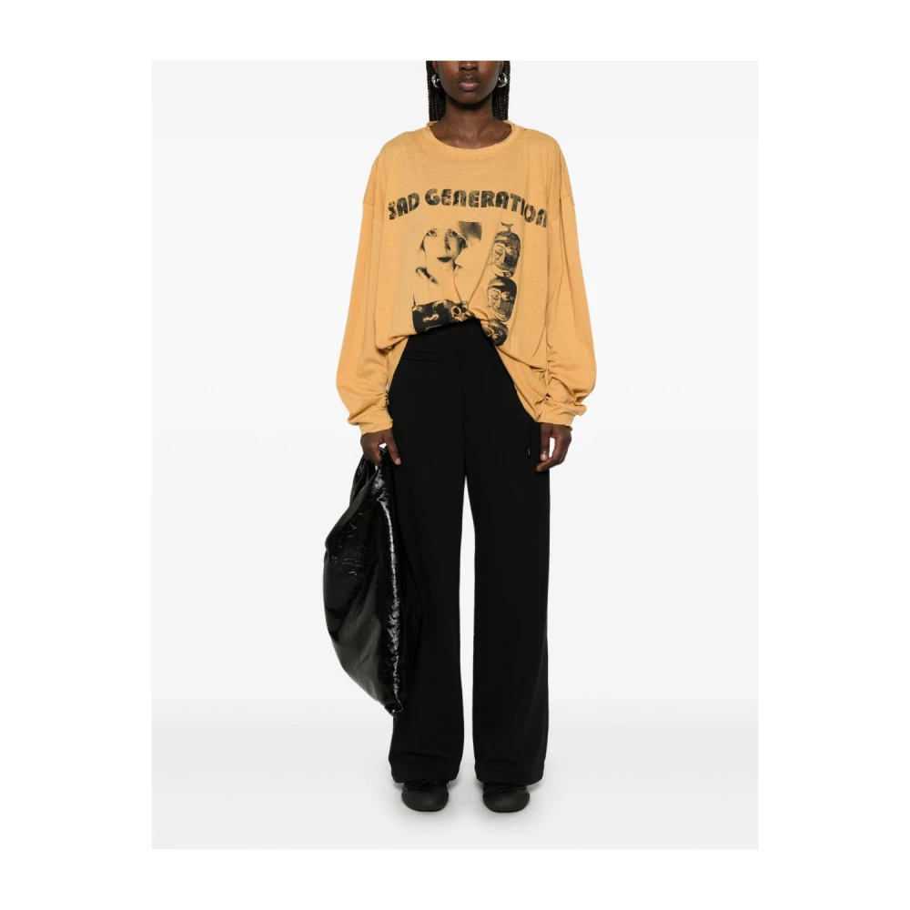 MM6 Maison Margiela Drawstring Broek met Ritszak Black Dames