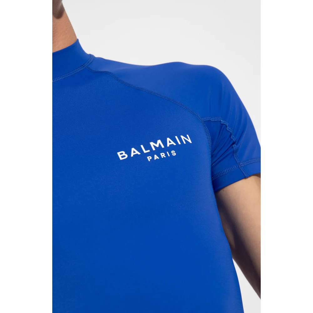 Balmain Trainings top met logo Blue Heren