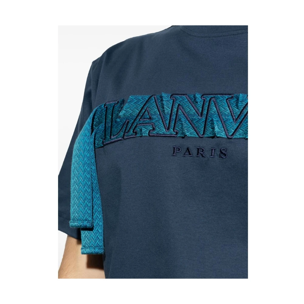 Lanvin Navy Blue Crew Neck T-shirt Blue Heren