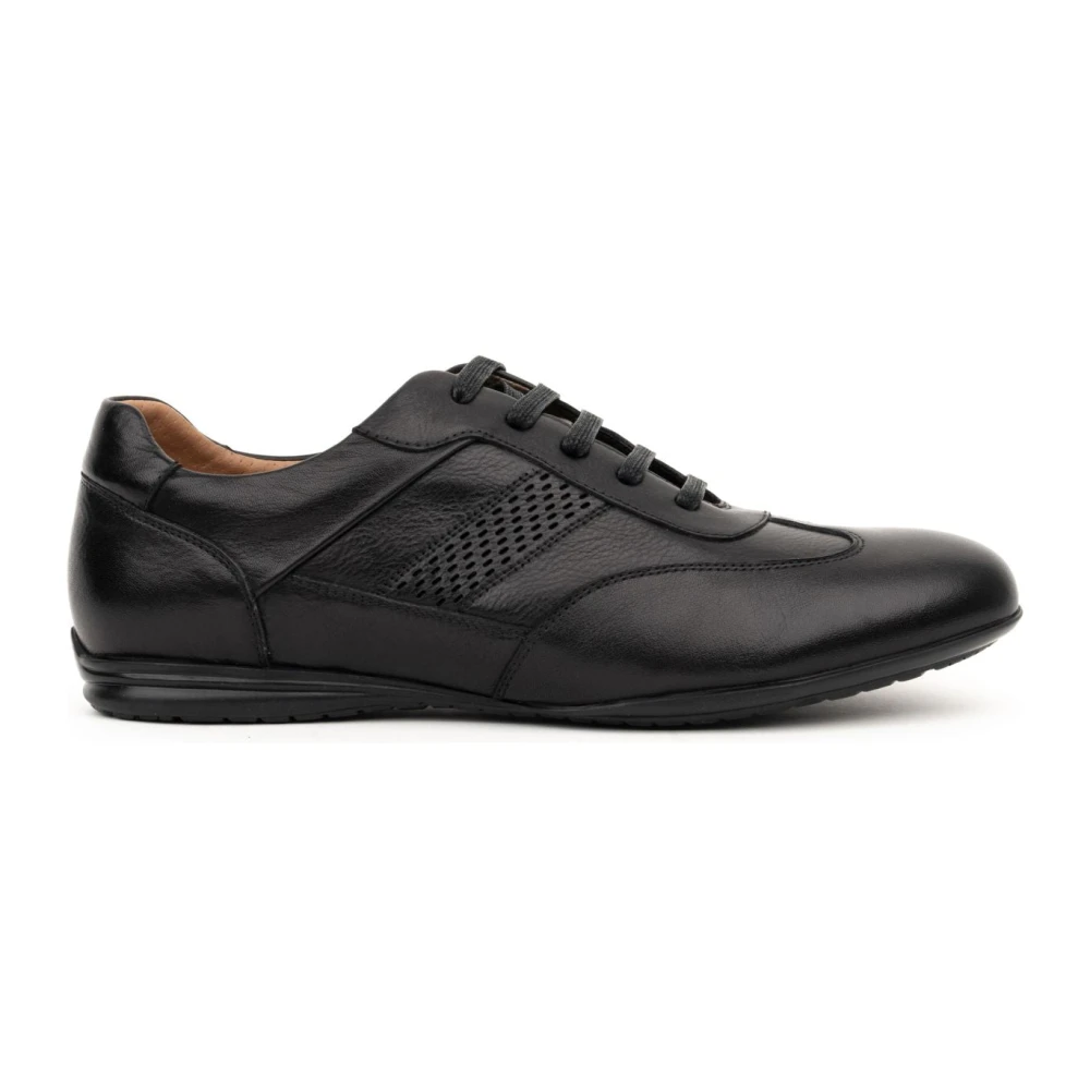 Sergio Moretti Casual Zwarte Leren Sneakers Heren Schoenen