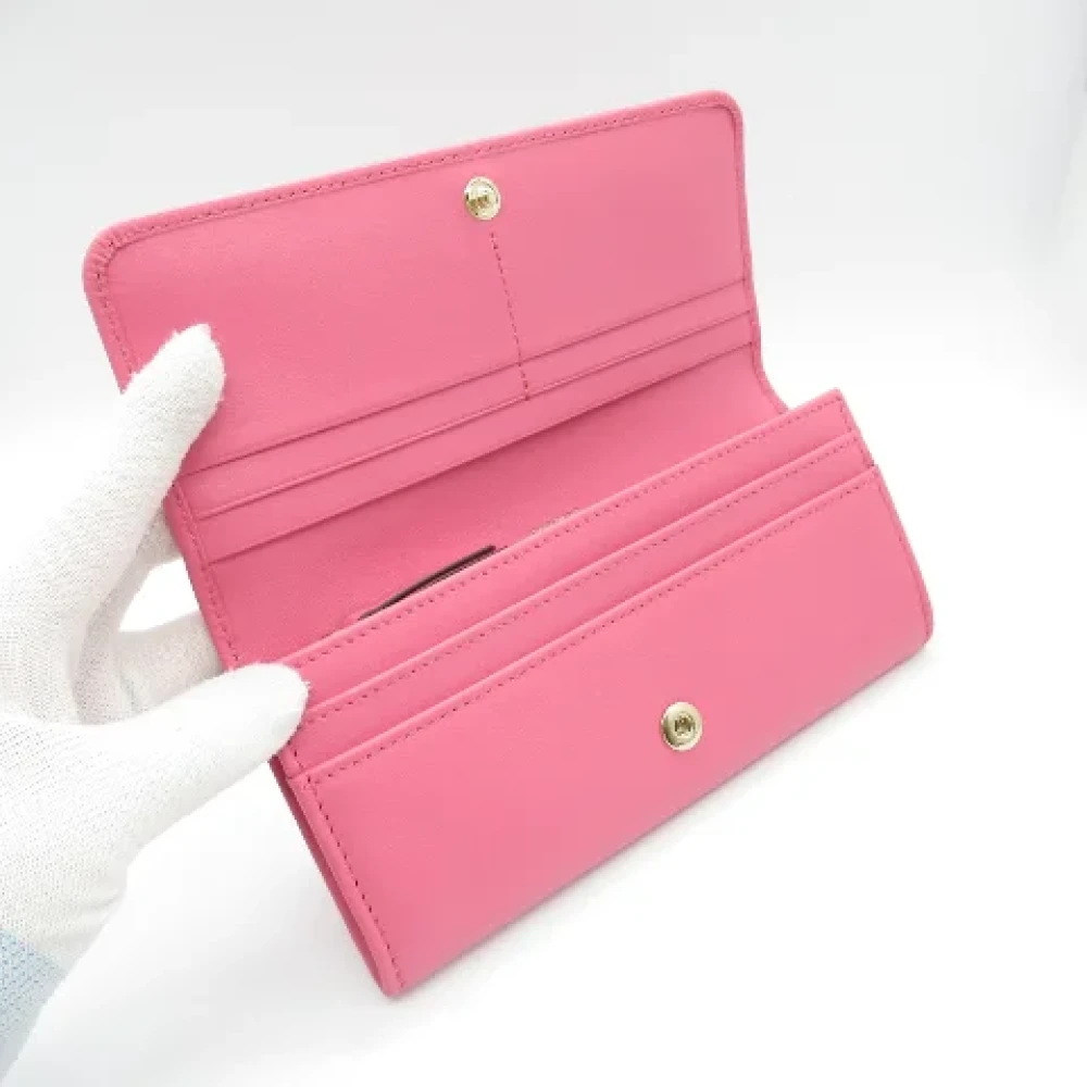 Jimmy Choo Pre-owned Leather wallets Pink Dames