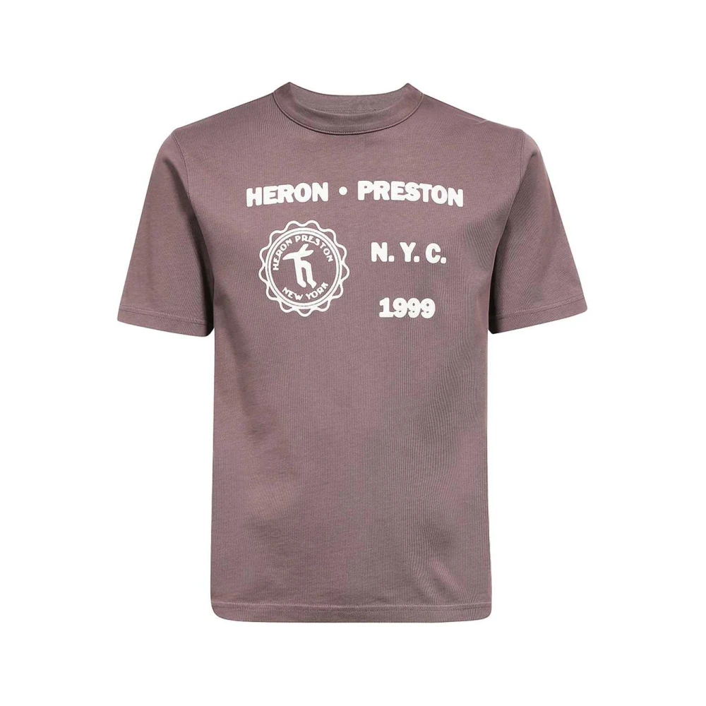 Heron Preston Katoenen T-shirt met Prints Brown Heren