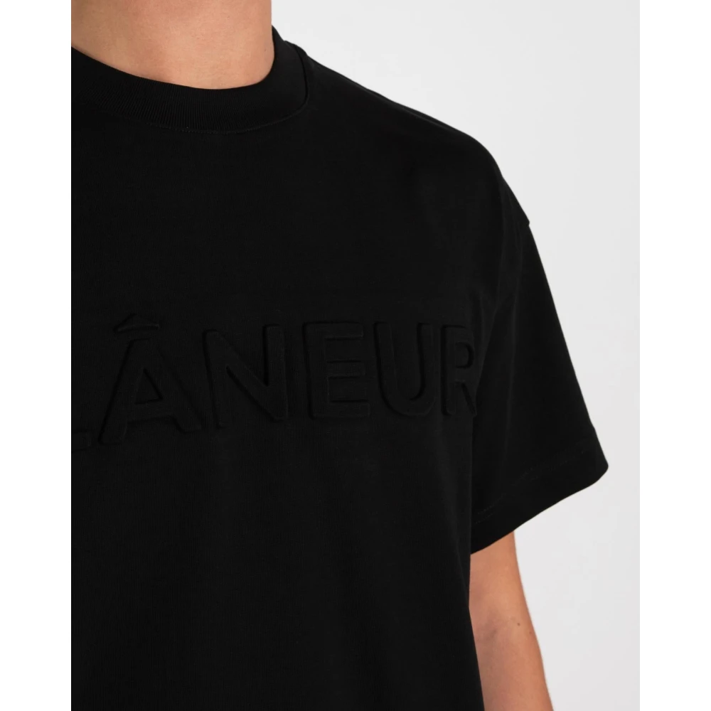 Flâneur Geëmbosseerd Zwart T-shirt Black Heren