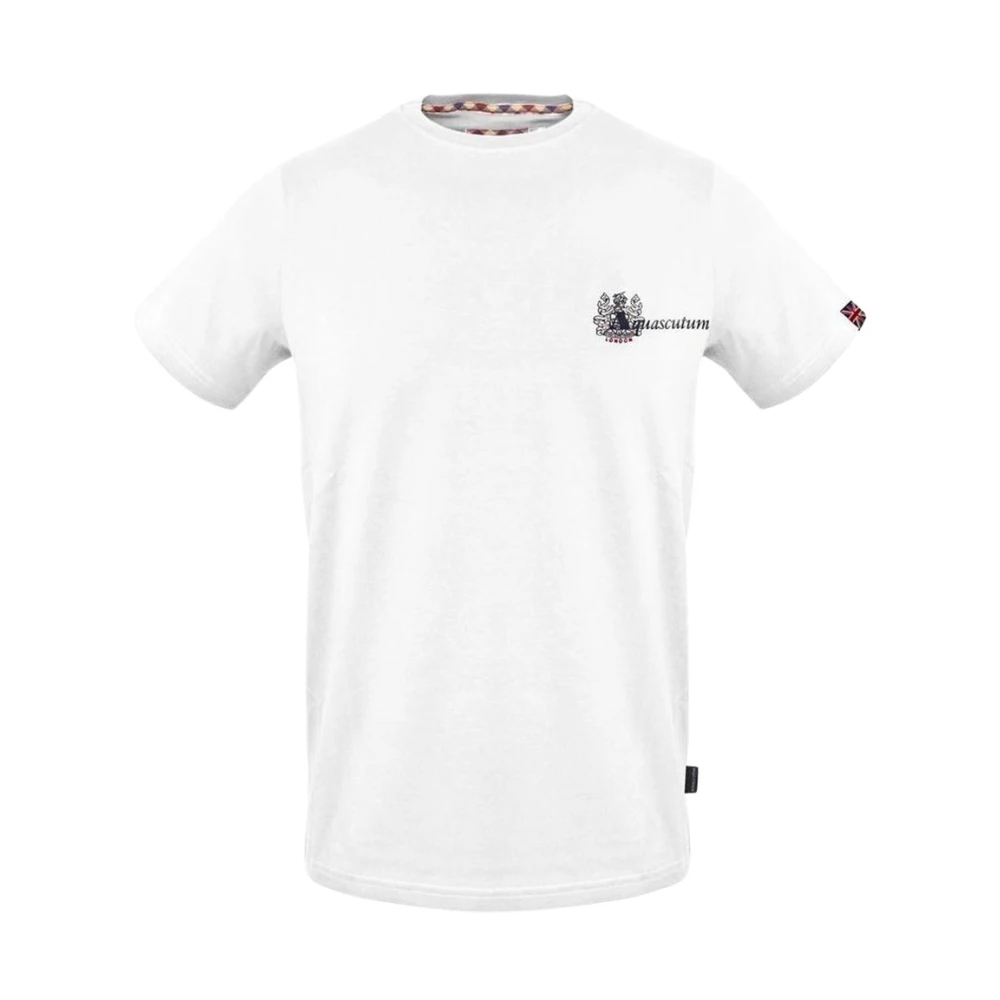 Aquascutum Katoenen T-shirt met Union Jack vlag White Heren