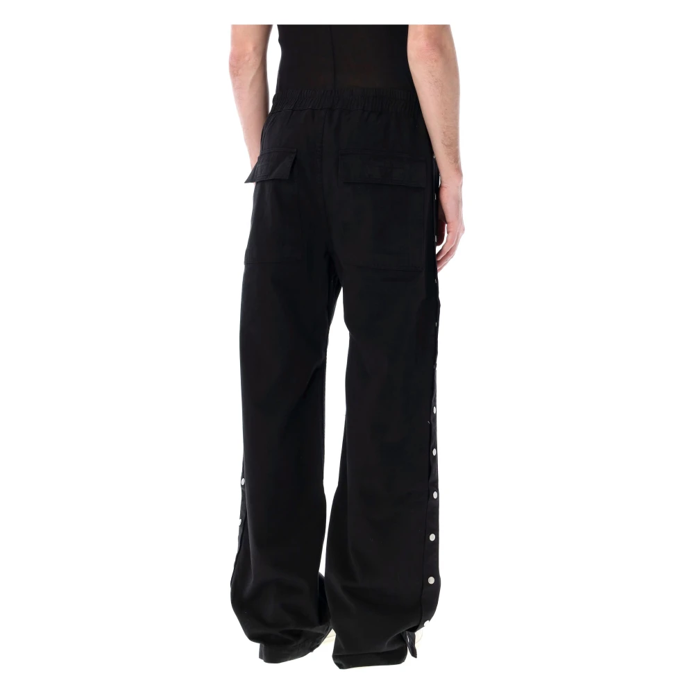 Rick Owens Zwarte Oversized Popper Broek Black Heren