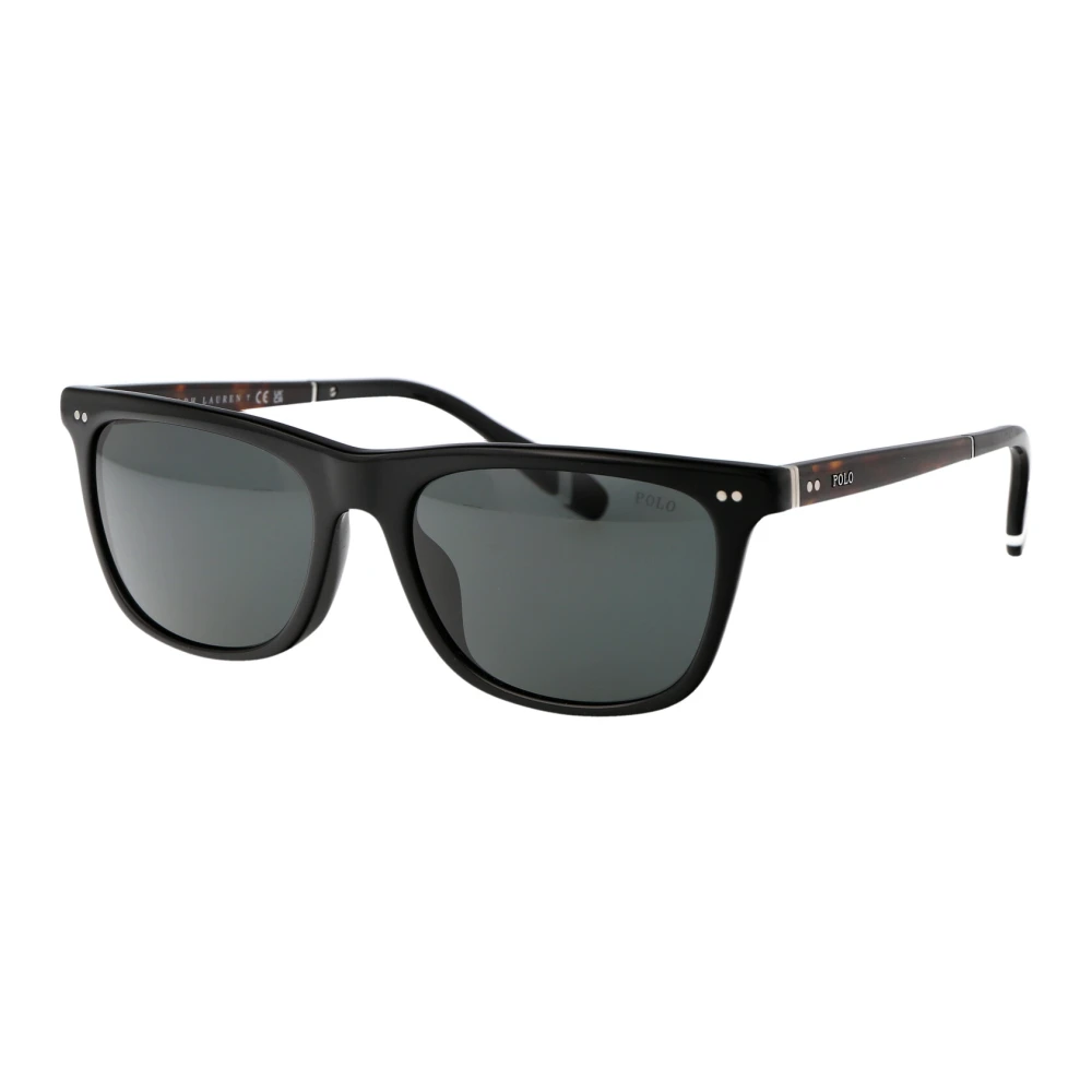 Polo Ralph Lauren Men's Rectangle Sunglasses - Shiny Black - Image 4