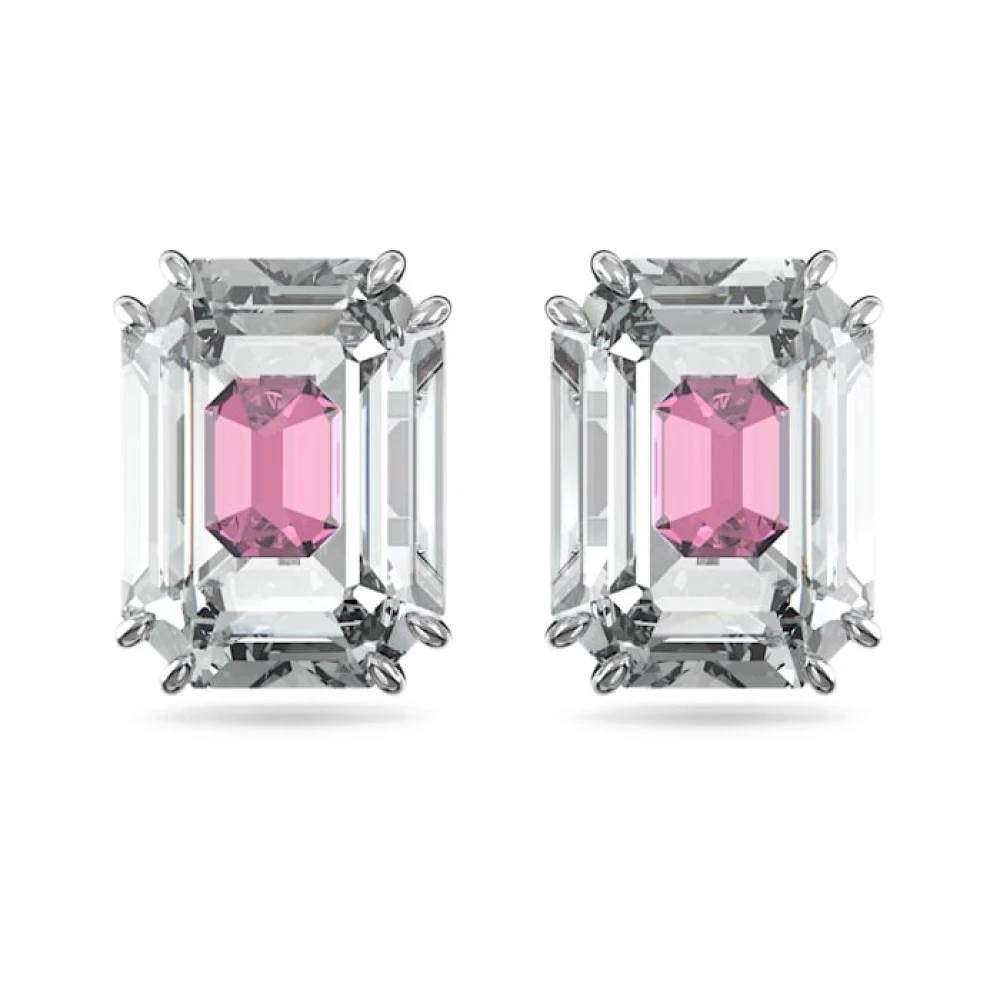 Swarovski Women's Pink Chroma Octagon Crystal Earrings