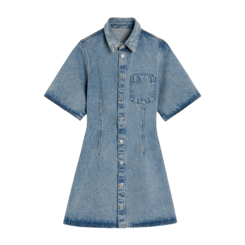 Ami Paris Women's Blue Shirt Dresses, L, Shirt Dress For Modern