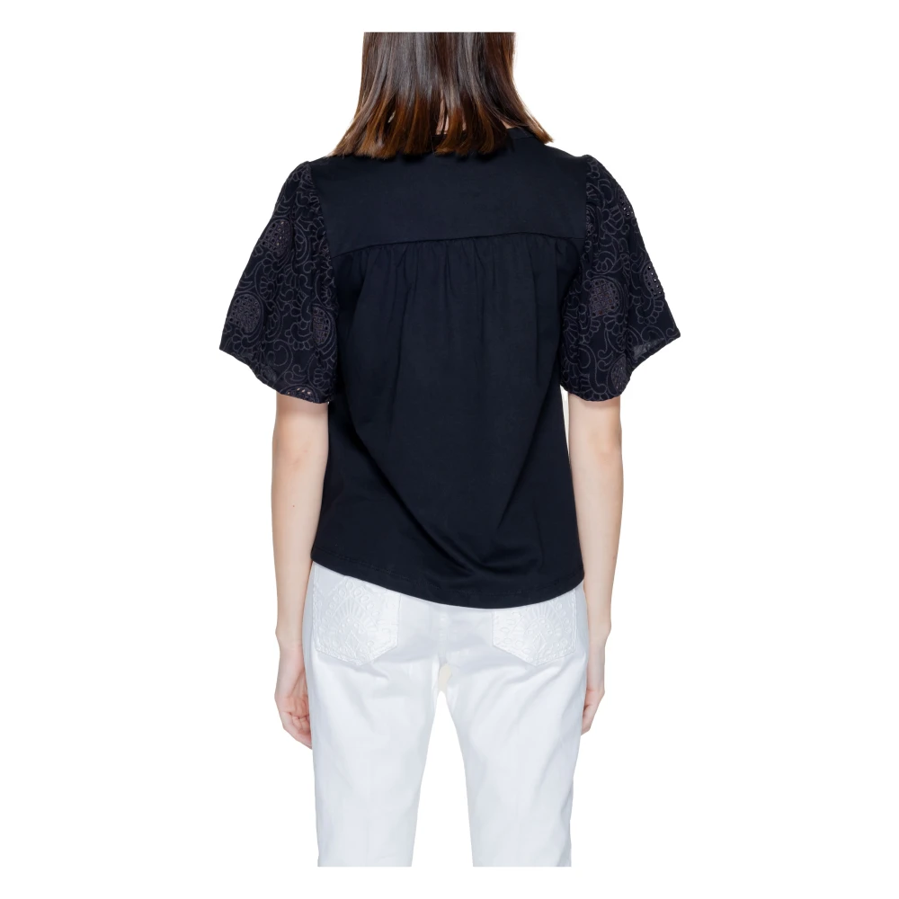 Jacqueline de Yong Dames T-shirt Lente Zomer Collectie Black Dames
