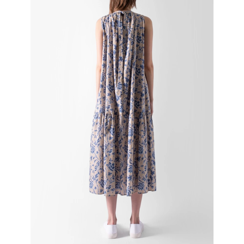 Max Mara Weekend Elegante bloemenjurk met strikdetail Beige Dames
