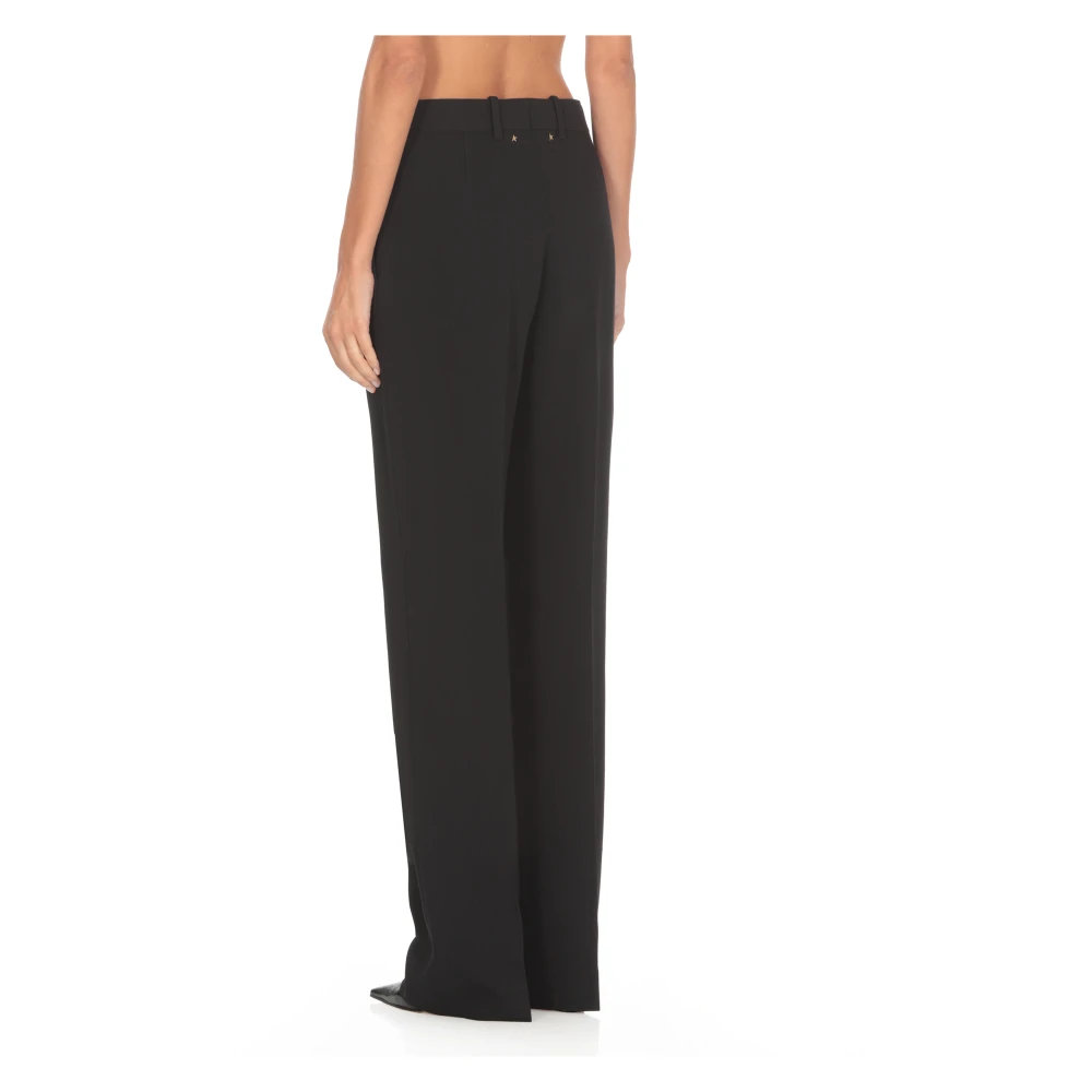 Golden Goose Zwarte Viscose Broek met Sterdetail Black Dames