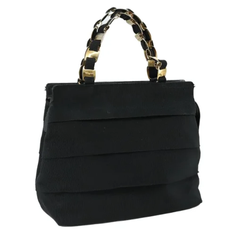 Salvatore Ferragamo Pre-owned Canvas handbags Black Dames