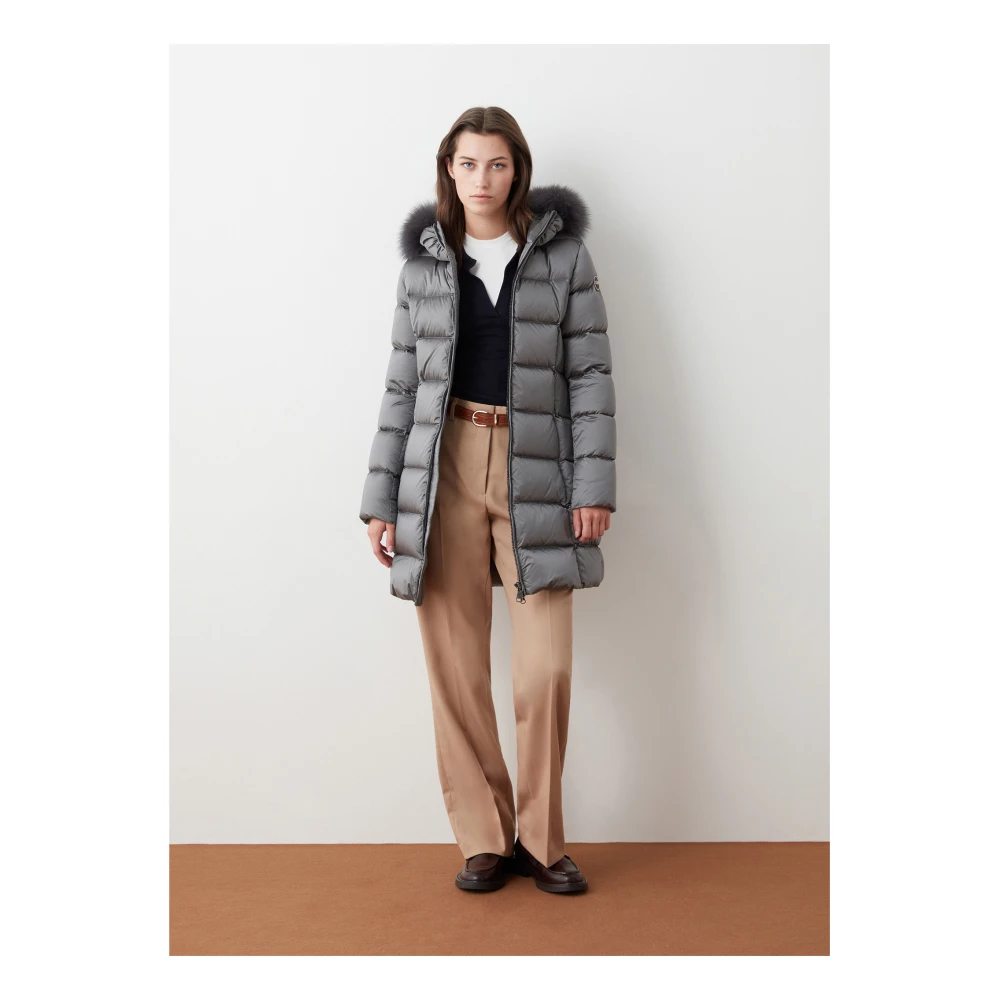 Colmar Grijze Winterjas met Bont Capuchon Gray Dames