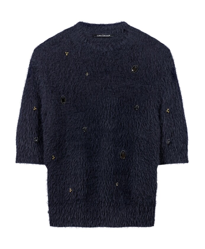pull-a-manches-courtes-orne-de-pierres