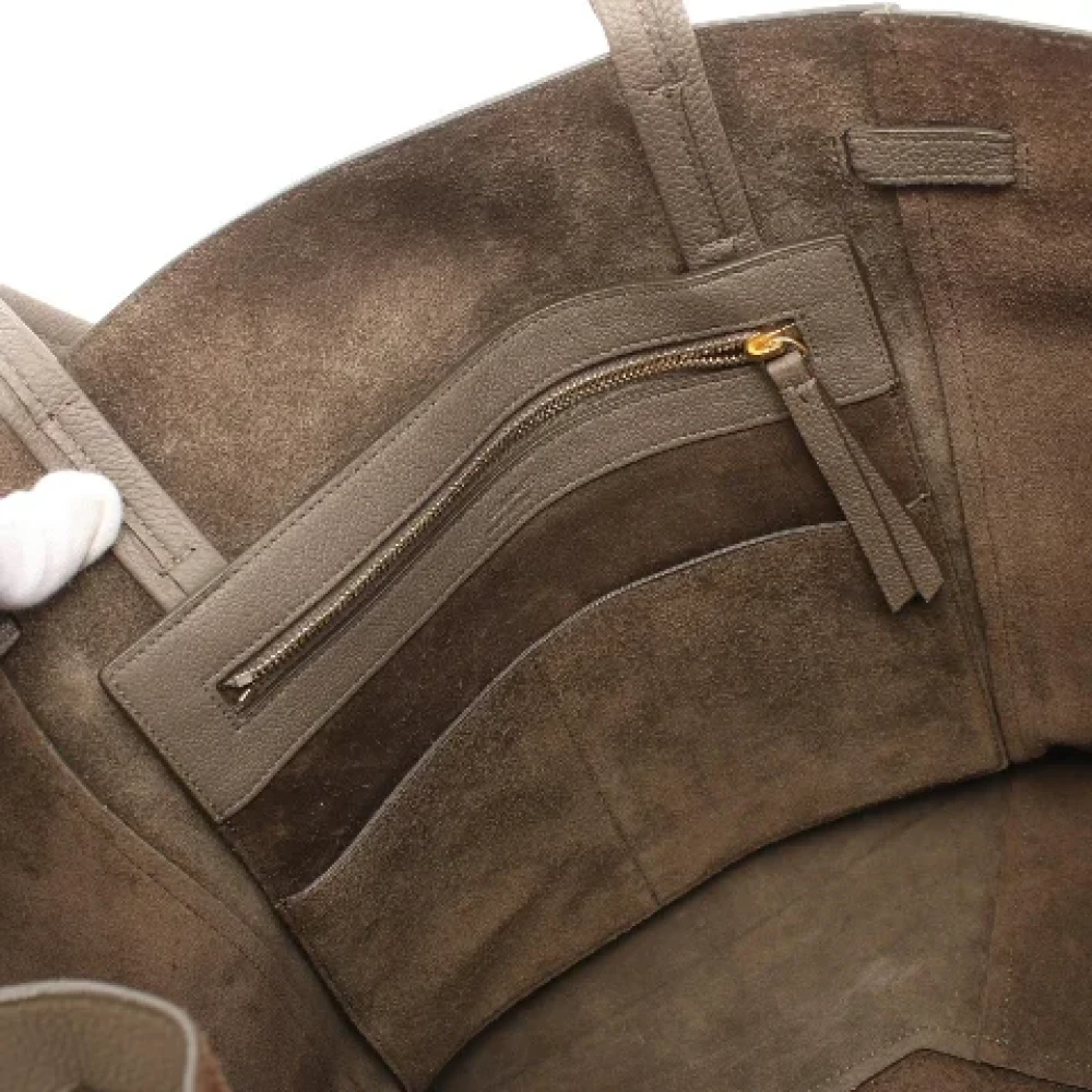 Celine Vintage Pre-owned Leather celine-bags Gray Dames