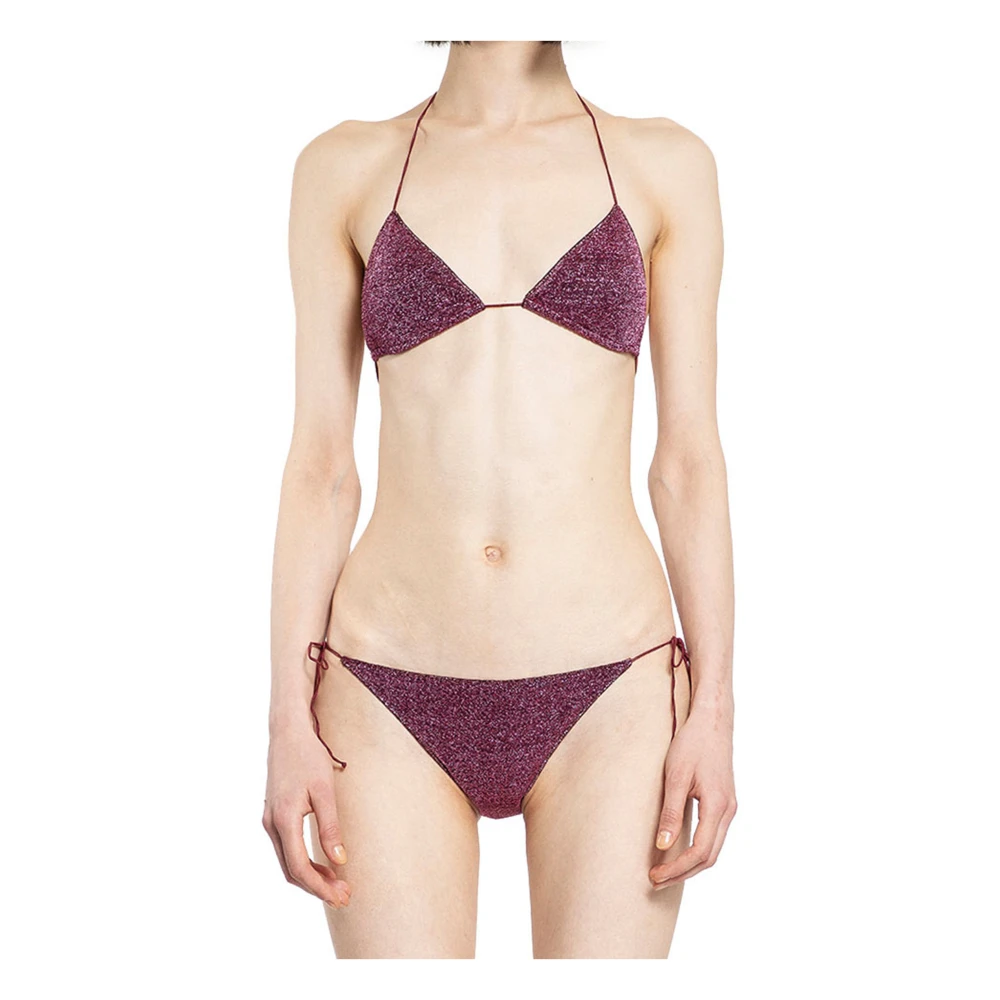 Oseree Lurex Halternek Bikini Set Purple Dames