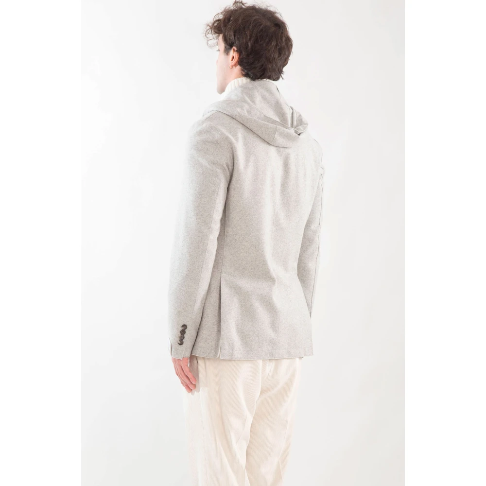 Eleventy Gelaagde wollen capuchon blazer Gray Heren