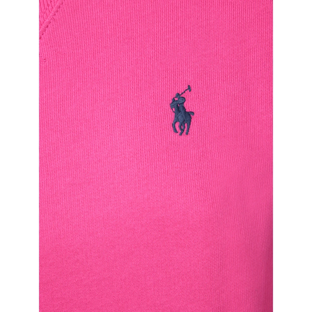 Polo Ralph Lauren Fuchsia Katoenen Sweatshirt met Geborduurd Logo Pink Dames