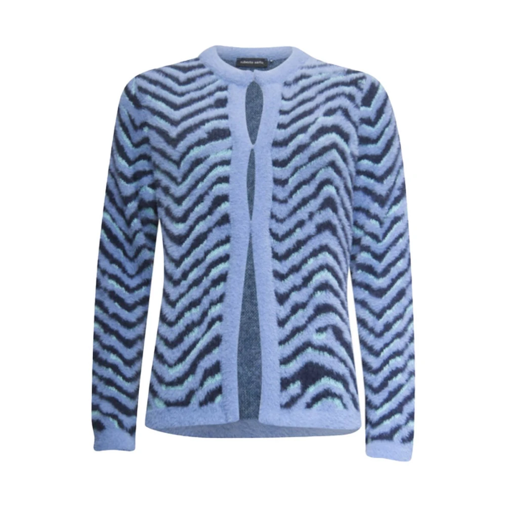Roberto sarto O-Neck Cardigan Vest Blue Dames