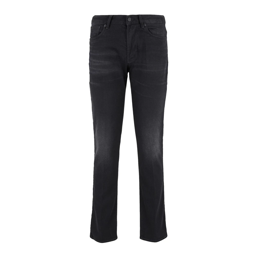 Emporio Armani Lage taille vijf-pocket jeans Gray Heren
