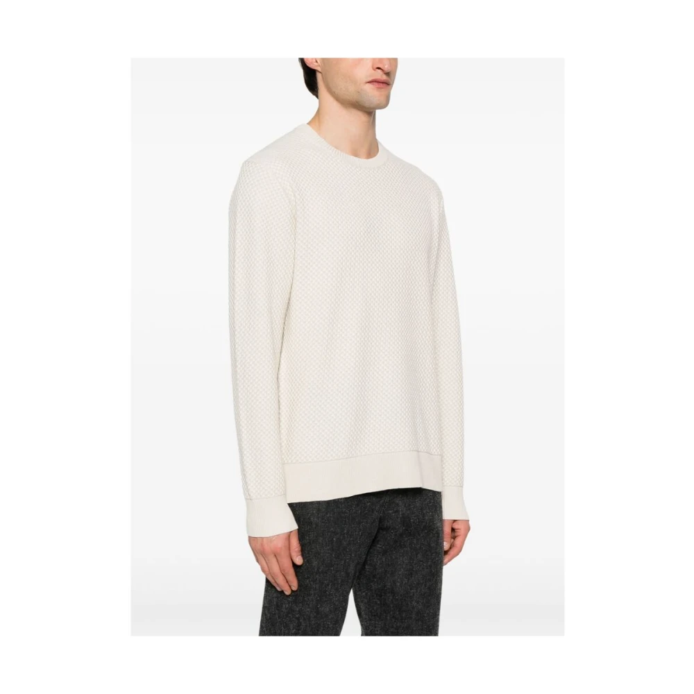 Calvin Klein Beige Ribbed Crew Neck Sweater Beige Heren