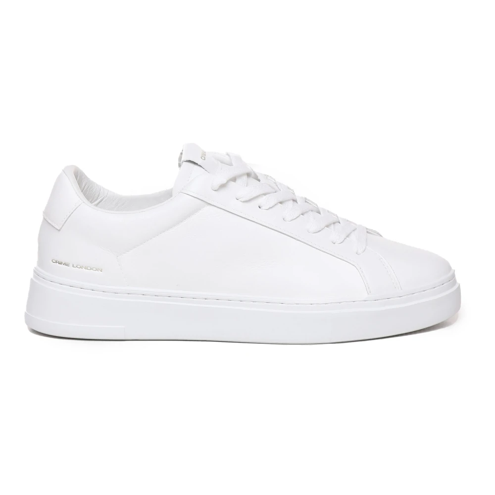 Crime London Witte Leren Sneakers met Logolabel Heren Schoenen