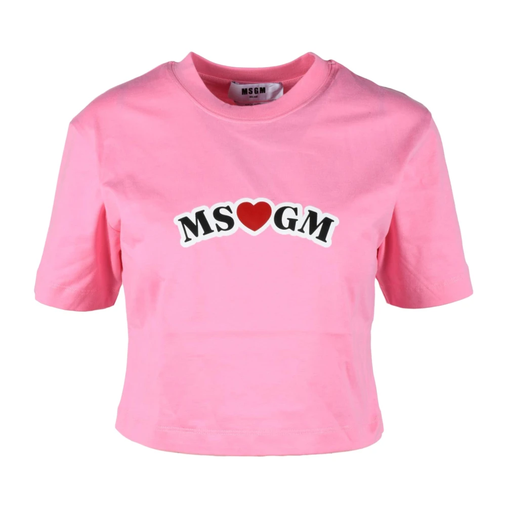 Msgm - Tops > T-Shirts - Pink - Msgm - Modalova