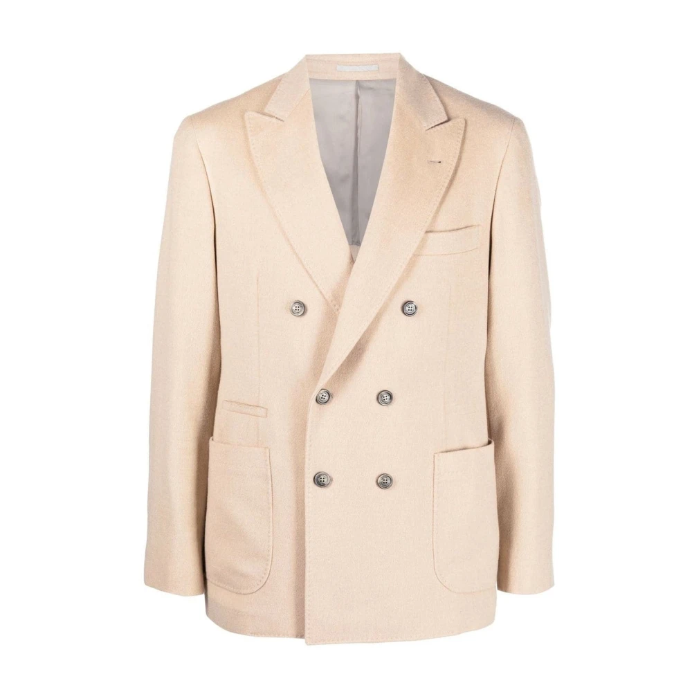 Brunello Cucinelli Yllejacka Dubbelknäppt Herr Beige, Herr