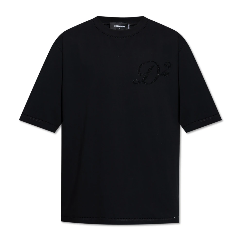 Dsquared2 T-shirt med skimrande kristaller Black, Herr