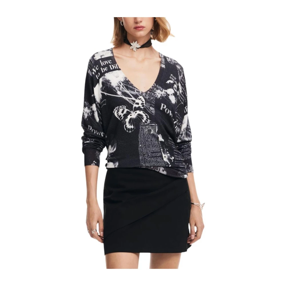 Desigual Gebreide Tops & T-shirt Collectie Black Dames