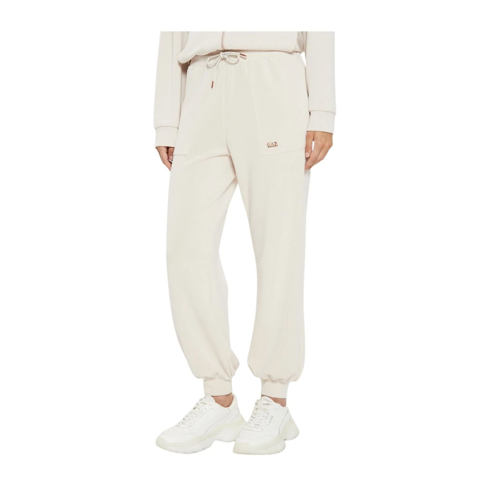 Emporio Armani Ea7 Vrouw Wit Broeken Dames, L, Polyester, Trainingsbroeken