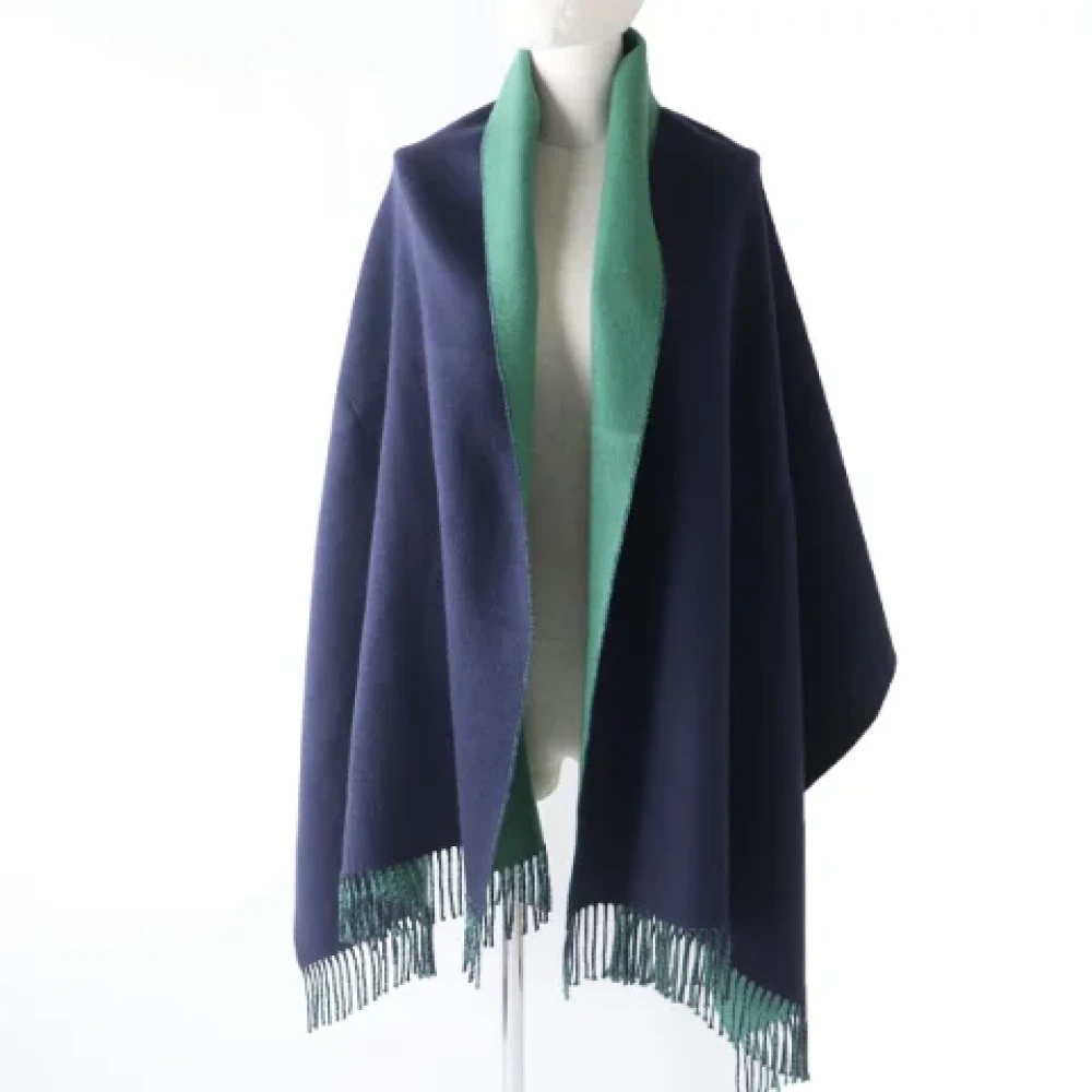 Hermès Vintage Pre-owned Cashmere scarves Blue Dames