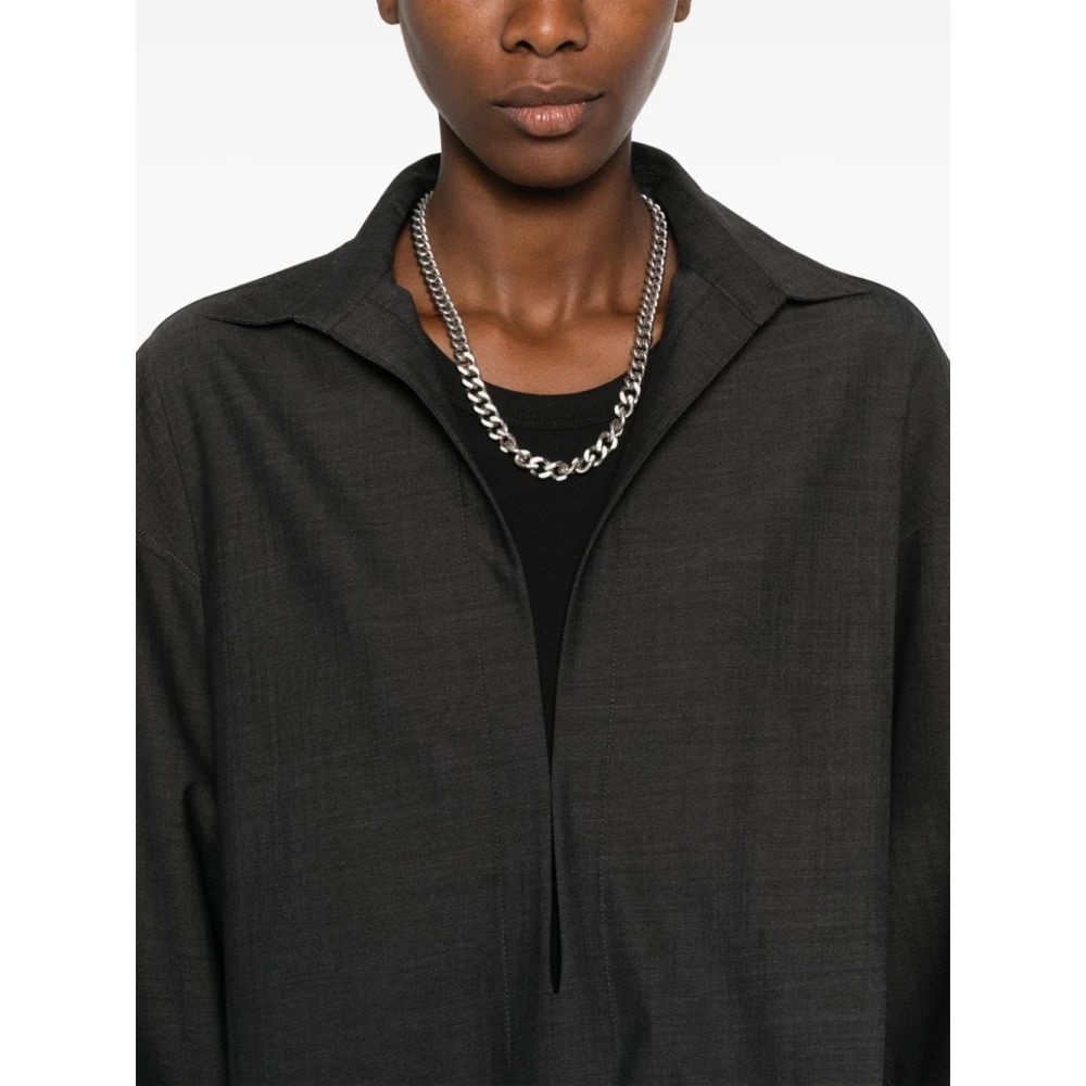 Philosophy di Lorenzo Serafini Donkergrijs V-hals shirt Black Dames