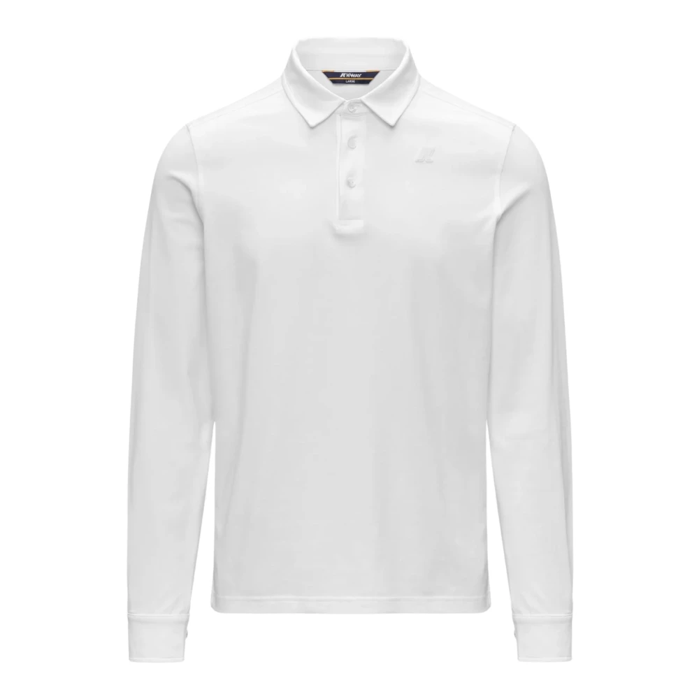 K-Way Men's White Tibor Lt Stretch Jersey Slim - Polo Shirts - 2XL - Tops