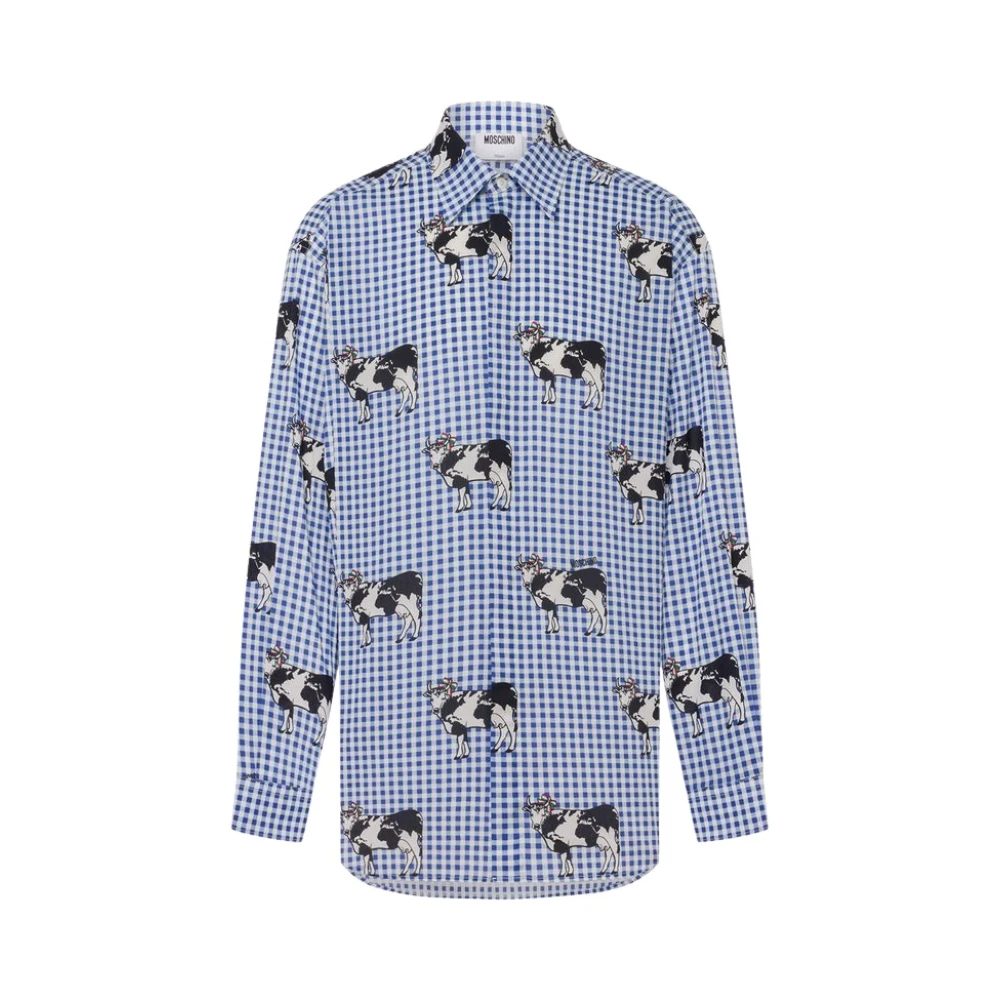 Moschino Men's Archive Cow Gingham Print Shirt