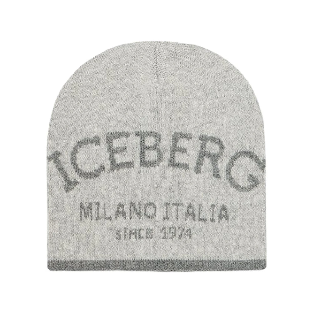 Iceberg Gebreide muts met jacquard vakmanschap Gray Dames