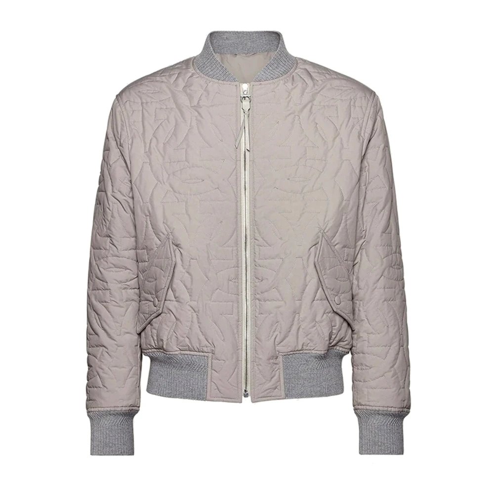 Ferragamo Men's Gray Bomber Jackets, Xl, Quilted Bomber Jacket