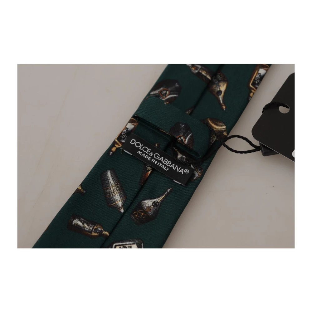 Dolce & Gabbana Zwarte flesprint zijden strik Black Heren