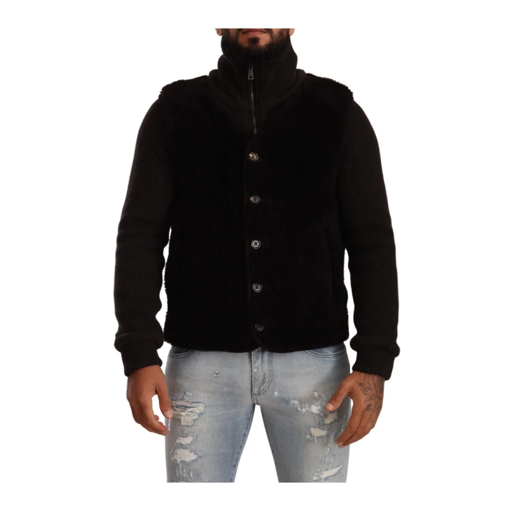 Dolce & Gabbana Men's Black Cardigans, M, Bomber Jacket