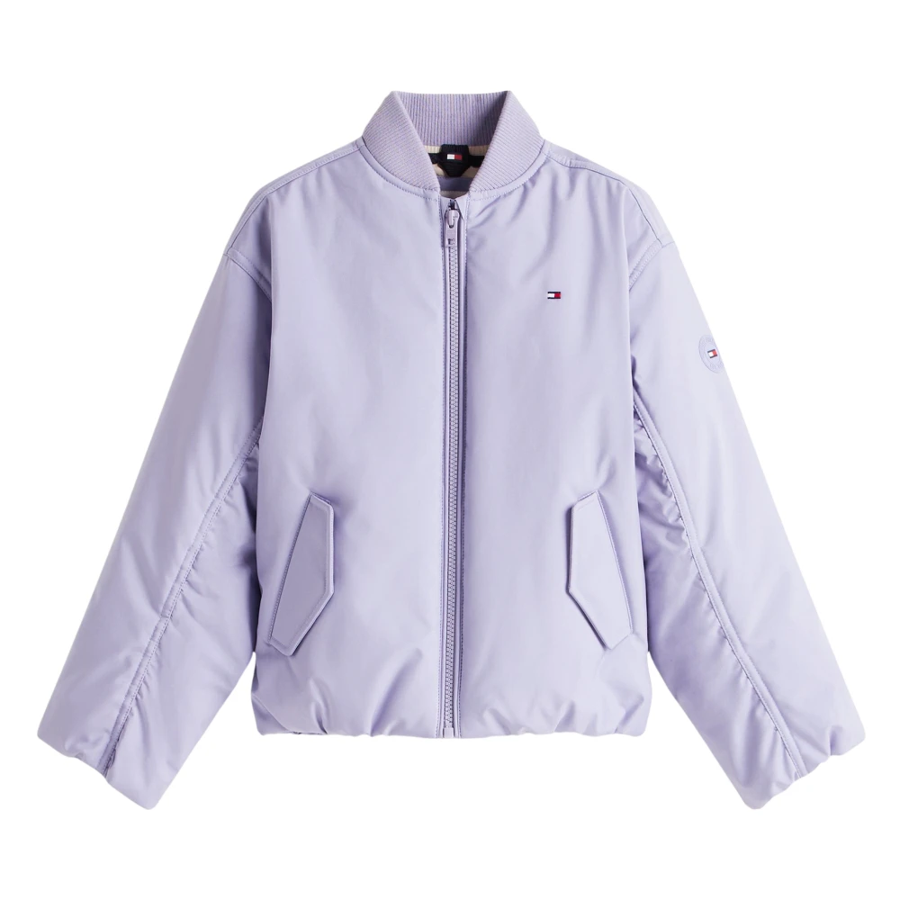Tommy Hilfiger Girls Purple Light Jackets, 5 Y, Padded Bomber Jacket