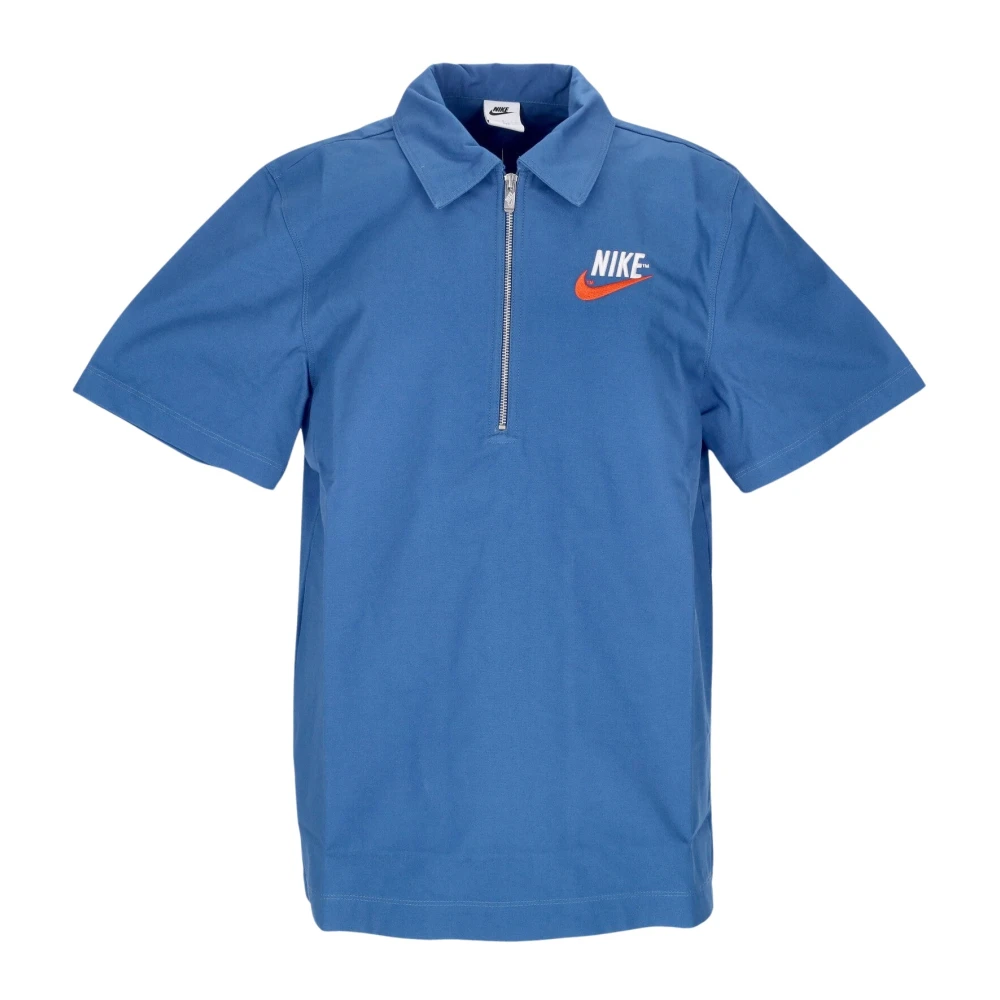 Nike Blue Polo Sportswear Overshirt Trend Blue Heren