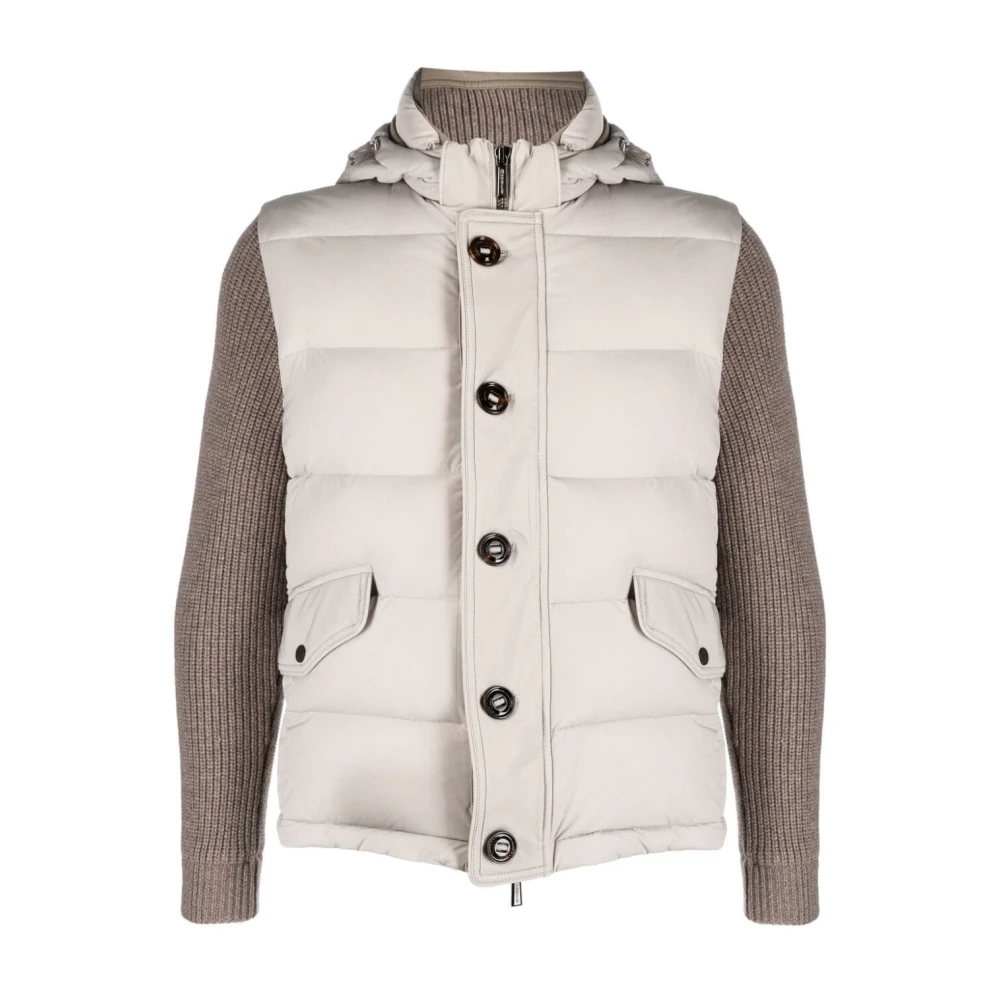 Moorer Hybride donzen bomberjack met afneembare mouwen White Heren