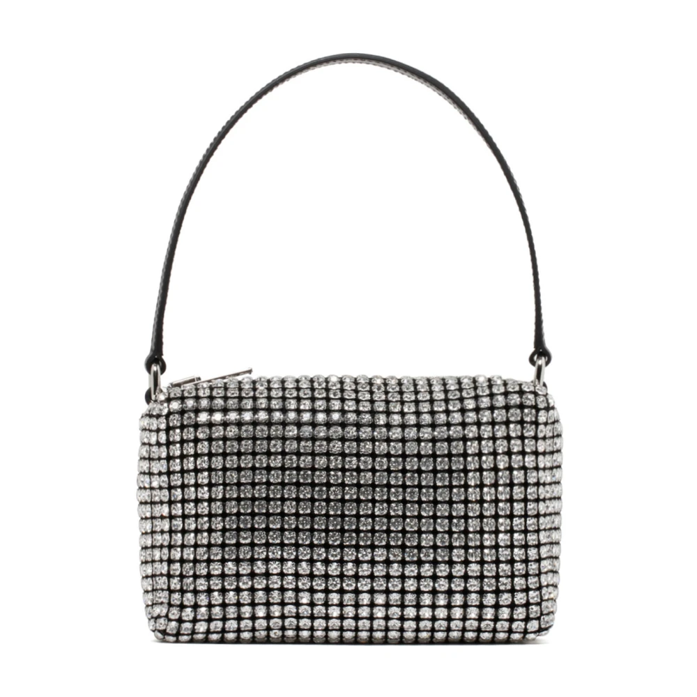 Alexander Wang Svart och silver kristall medium Wangloc clutchväska Black, Dam