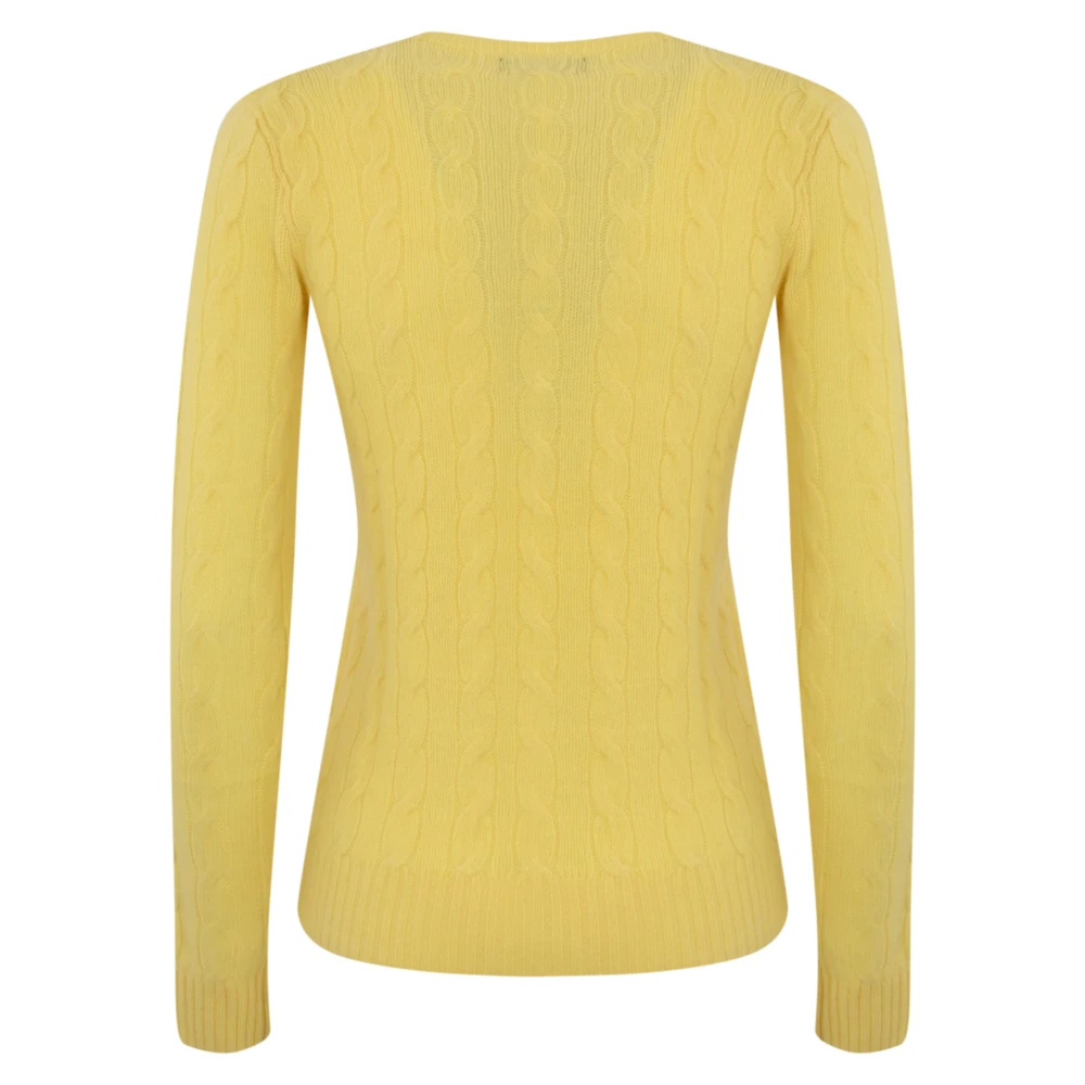 Polo Ralph Lauren Gele Gevlochten Trui Yellow Dames