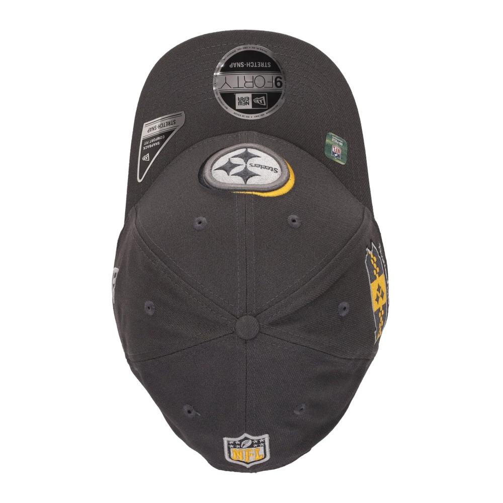 new era NFL Draft Curvy Visor Hat Steelers Gray Heren