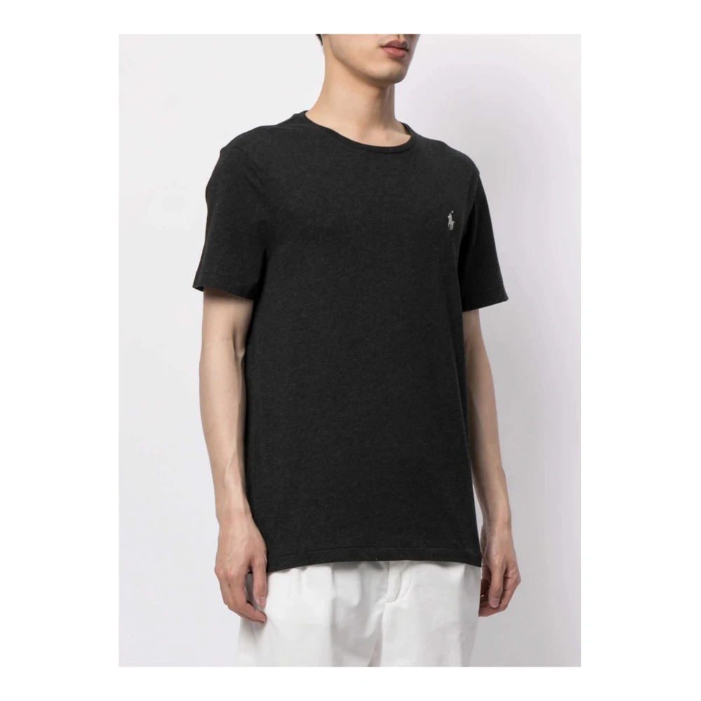 Polo Ralph Lauren Geborduurd T-shirt met korte mouwen en ronde hals Black Heren