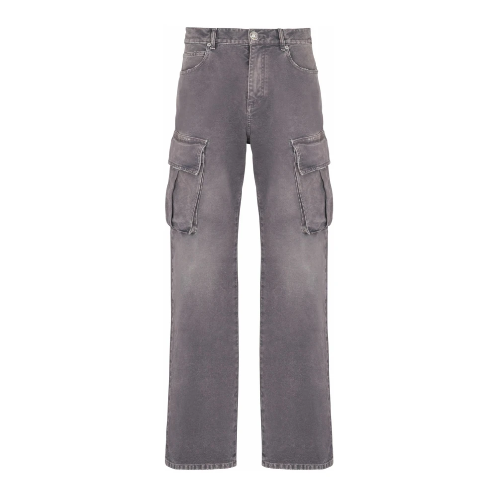 Balmain Uomo Grigio - Jeans Cargo Ampi In Denim - Jeans - W31