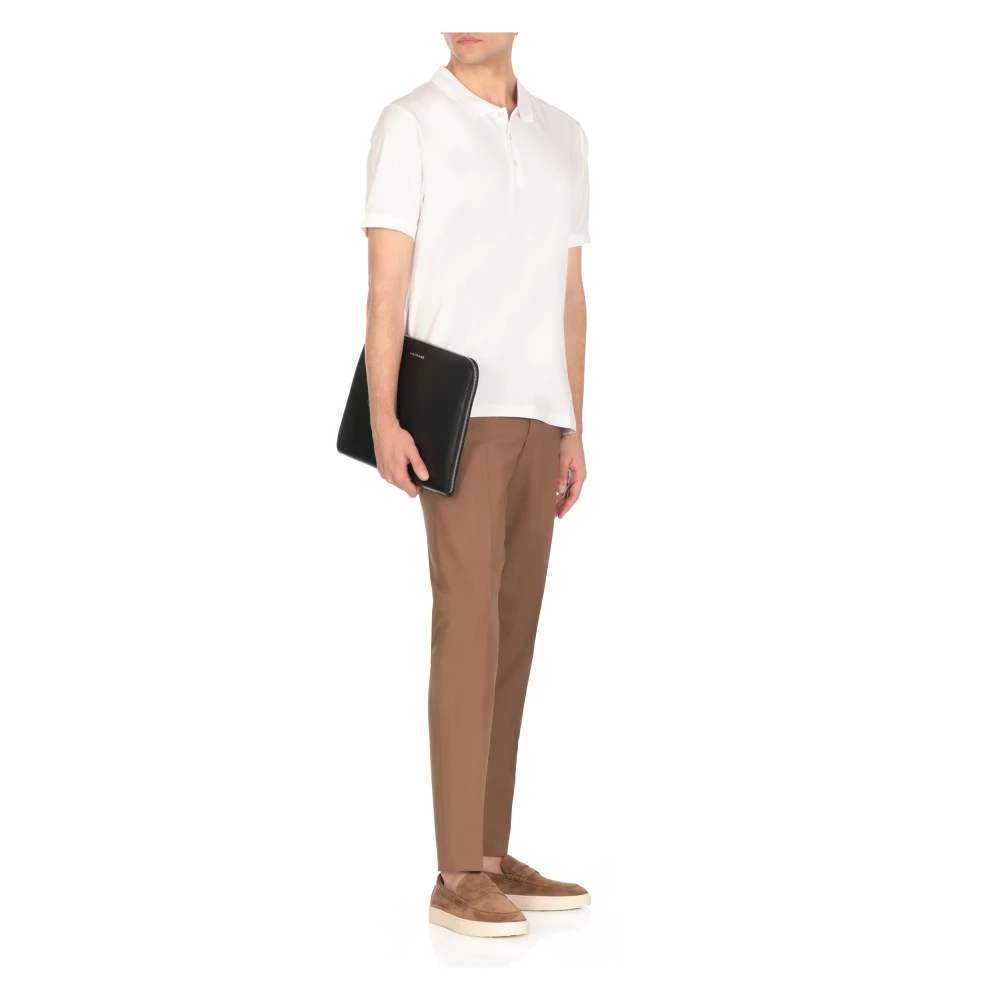 Fay Witte Polo Shirt met Kraag en Korte Mouwen White Heren