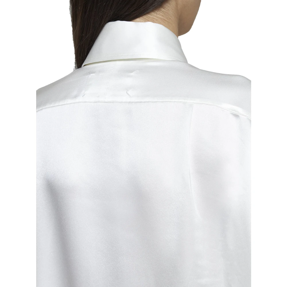 Maison Margiela Zijden Off-White Overhemd met Manchetknopen White Dames